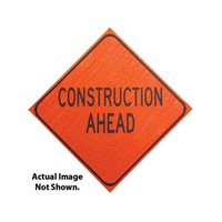 Cortina 07-800-3084 36" Fluorescent Orange Reflexite Reflective Marathon Roll-Up Sign "Road Work Ahead"